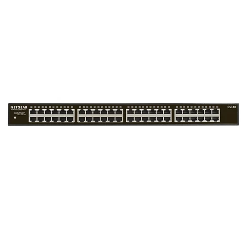 NETGEAR GS348 Beállítást nem igénylő (unmanaged) Gigabit Ethernet (10/100/1000) 1U Fekete