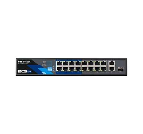 BCS BCS-B-SP1602G-1SFP 16-portos PoE switch exPoE technológiával 150W teljesítménnyel