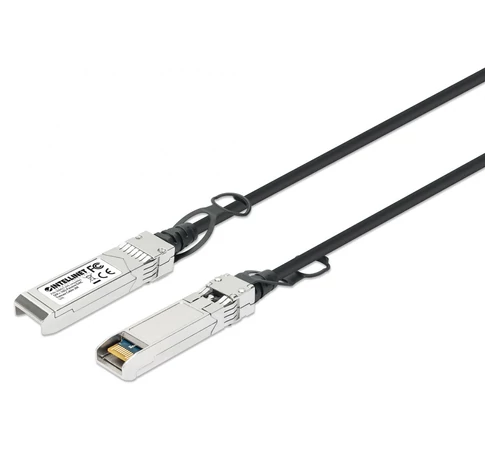 Intellinet 508421 InfiniBand és száloptikai kábel 2 M SFP+ Fekete, Ezüst