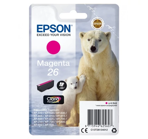 Epson Polar bear C13T26134012 tintapatron 1 db Eredeti Standard teljesítmény Magenta