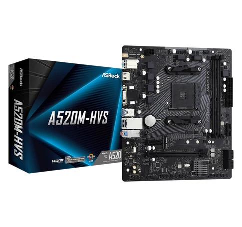 Asrock A520M-HVS AMD A520 AM4 foglalat Micro ATX