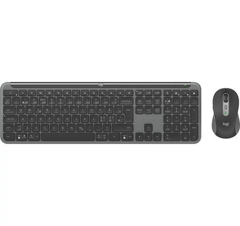 Logitech MK950 billentyűzet Egér mellékelve Irodai RF vezeték nélküli + Bluetooth QWERTY Északi Grafit