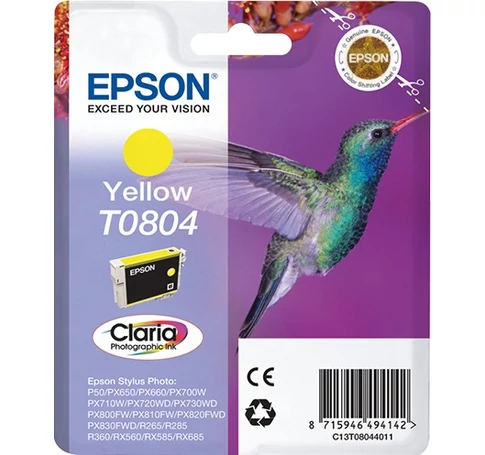 Epson Hummingbird T0804 tintapatron 1 db Eredeti Sárga