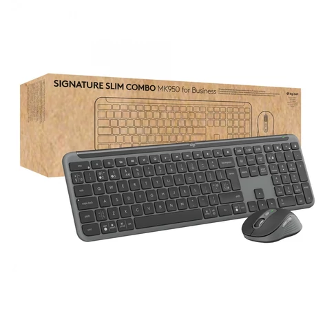 Logitech 920-012505 billentyűzet Egér mellékelve Irodai RF vezeték nélküli + Bluetooth AZERTY Francia Grafit