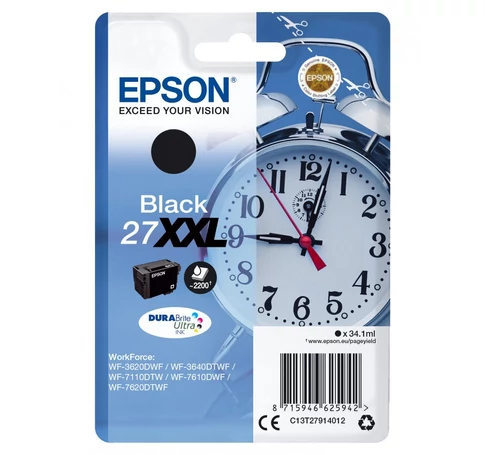 Epson Alarm clock C13T27914012 tintapatron 1 dB Eredeti Extra (szuper) kapacitású Fekete