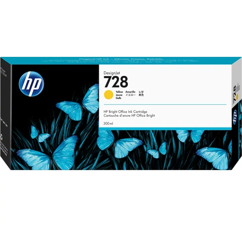 HP 728 300-ml Yellow DesignJet Ink Cartridge