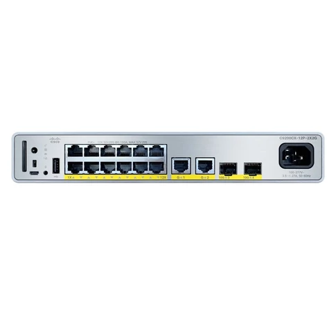 Cisco C9200CX-12P-2X2G-E hálózati kapcsoló Vezérelt Gigabit Ethernet (10/100/1000) Ethernet-áramellátás (PoE) támogatása