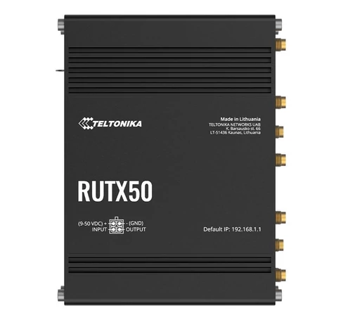 Teltonika RUTX50 vezetéknélküli router Gigabit Ethernet Kétsávos (2,4 GHz / 5 GHz) 5G Fekete