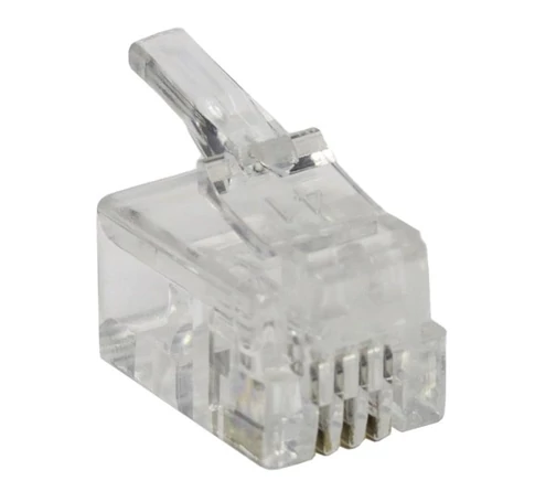 RJ9 Modular plug (4P4C), unshielded, stranded cable, 100 pieces