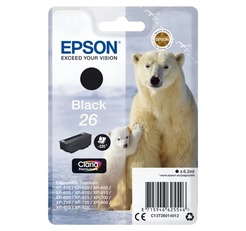 Epson Polar bear C13T26014022 tintapatron 1 db Eredeti Fekete