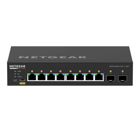 NETGEAR GSM4210PX-100EUS hálózati kapcsoló Vezérelt L2/L3 Gigabit Ethernet (10/100/1000) Ethernet-áramellátás (PoE) támogatása Fekete