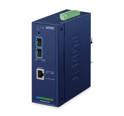 Planet IXT-900-2X1PD Ipari 2-portos optikai kapcsoló IP40 10000 Mbit/s