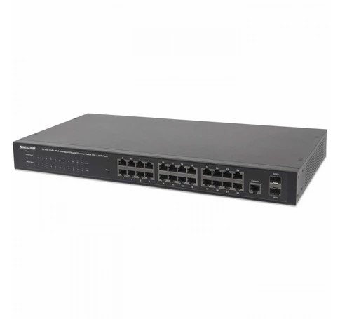 Intellinet 560559 hálózati kapcsoló Vezérelt Gigabit Ethernet (10/100/1000) Ethernet-áramellátás (PoE) támogatása Fekete