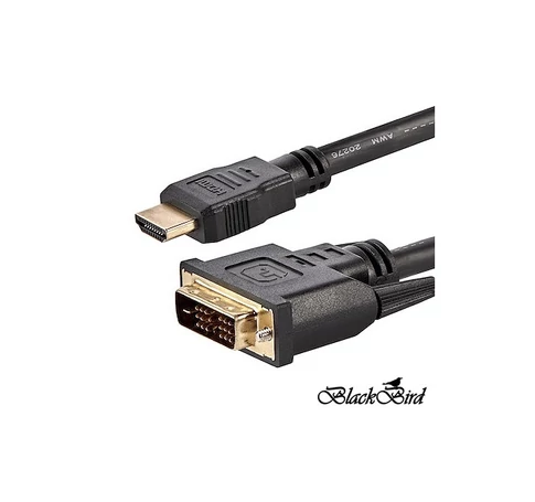 BLACKBIRD Kábel HDMI male to DVI 24+1 male kétirányú, 1m