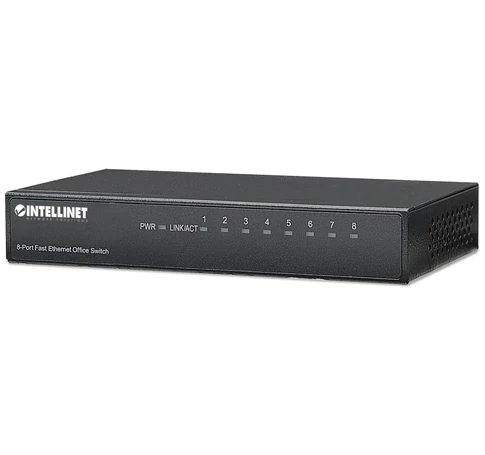 Intellinet 8-Port Fast Ethernet Office Switch Fast Ethernet (10/100) Fekete