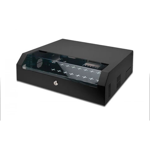 Digitus DN-19 04U-PB-B állvány 3U Falra szerelhető állvány Fekete