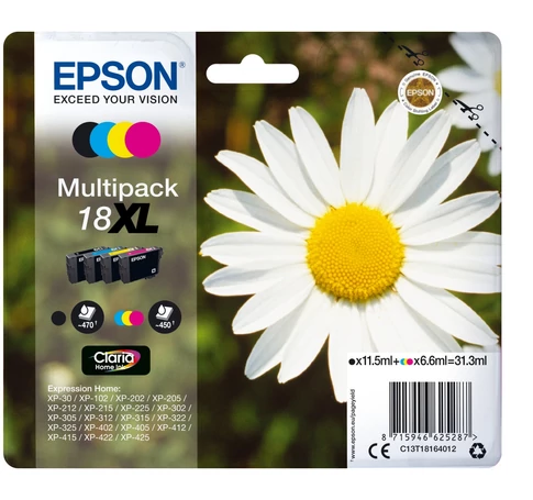 Epson Daisy C13T18164022 tintapatron 1 db Eredeti Fekete, Cián, Magenta, Sárga