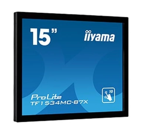 iiyama TF1534MC-B7X számítógép monitor 38,1 cm (15") 1024 x 768 pixelek XGA LED Érintőképernyő Többfelhasználós Fekete