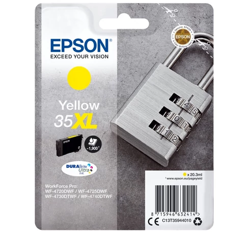 Epson Padlock C13T35944010 tintapatron 1 db Eredeti Nagy (XL) kapacitású Sárga