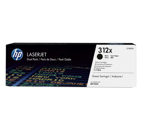HP 312X 2-pack High Yield Black Original LaserJet Toner Cartridges