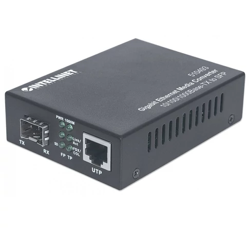 Intellinet 510493 hálózati média konverter 1000 Mbit/s Fekete