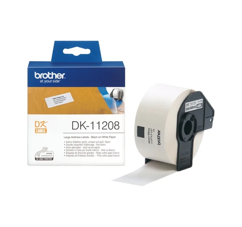 Brother DK-11208 címkéző szalag Fehéren fekete