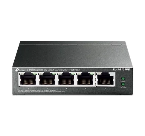 TP-Link TL-SG105PE hálózati kapcsoló Vezérelt L2 Gigabit Ethernet (10/100/1000) Ethernet-áramellátás (PoE) támogatása Fekete