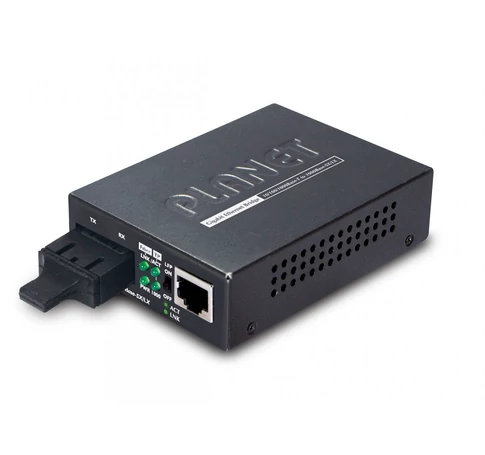 Planet GT-802S60 Gigabit Ethernet Optikai Szálas Átviteli Egység SC Csatlakozó Fekete