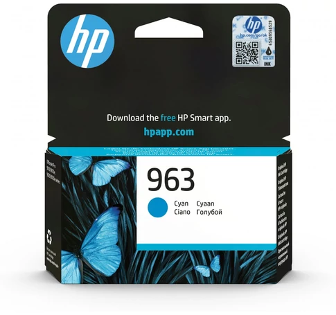 HP 963 Cyan Original Ink Cartridge tintapatron 1 db Standard teljesítmény Cián