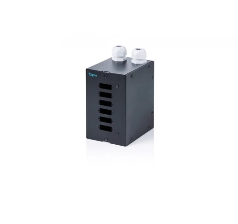 Digitus DN-96990 Optikai szálas DIN sín elosztó, 6-portos, SC DX/LC Quad, fekete