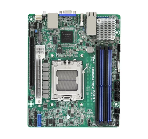 ASRock AM5D4ID-2T/BCM, 1xSKT AM5, AMD Ryzen 7000, X300, 4xDIMM, 1xM.2, 2x10GbE, IPMI