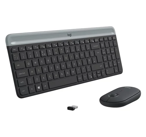Logitech 920-009204 billentyűzet Egér mellékelve Univerzális Vezeték nélküli RF QWERTY Nemzetközi amerikai Grafit
