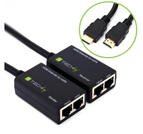 Techly IDATA EXT-E30D HDMI hosszabbító 1080p60Hz-ig 30m-ig Cat5e/6 kábelen