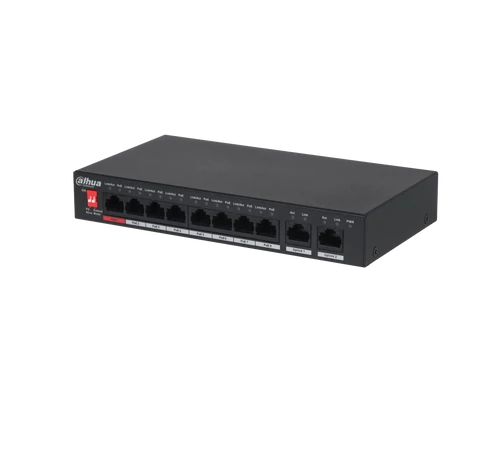 Dahua PFS3010-8ET-96-V2 10-portos nem menedzselt asztali kapcsoló 8 port PoE-val