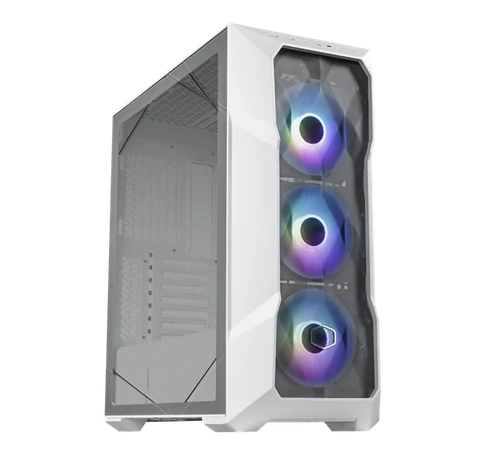 COOLER MASTER Ház ATX MasterBox TD500 MESH V2, Tápegység nélkül, Edzett Üveg, fehér
