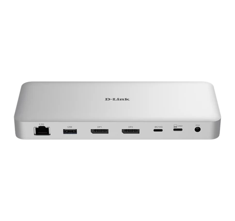D-LINK 9in1 Dokkoló 2xDisplayport 1.4 + 3xUSB + 2xUSB-C + 1xLAN + 1xPD 100W, DUF-901/E