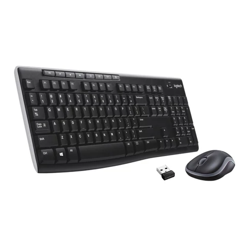 Logitech 920-004508 billentyűzet Egér mellékelve Otthoni Vezeték nélküli RF QWERTY Nemzetközi amerikai Fekete