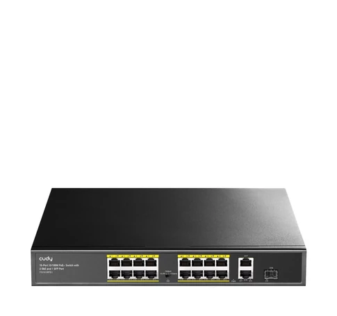 Cudy FS1018PS1 hálózati kapcsoló Fast Ethernet (10/100) Ethernet-áramellátás (PoE) támogatása Szürke