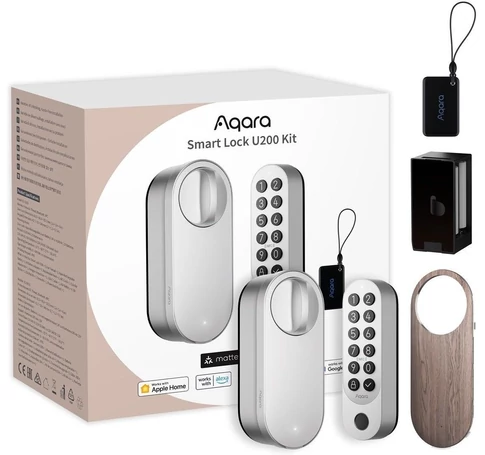 Aqara EL-D02DS Okos Zár U200 Készlet Ezüst Okos Ajtózár HomeKit