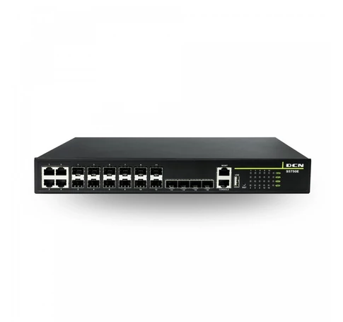 DCN Europe S5750E-16F-SI-D 8x100/1000Base-X SFP+ 4xCombo (RJ45 vagy SFP) + 4x1/10GBase-X SFP+