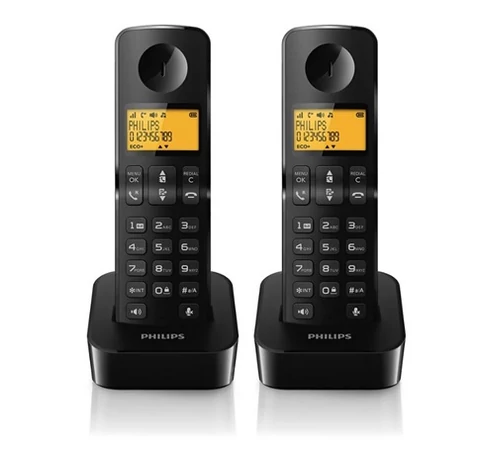 Philips D2602B/53 DECT TELEFON fekete 550mAh 2 kézibeszélő