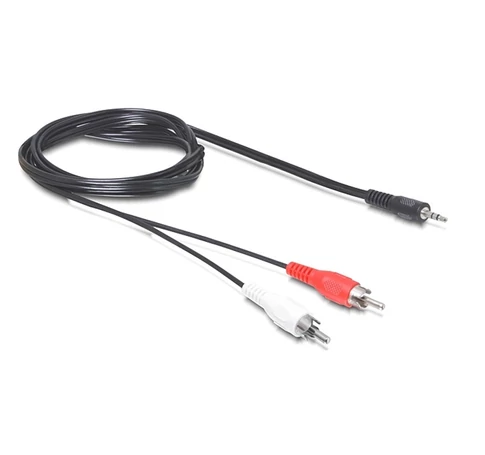 DELOCK kábel Audio 3.5mm Stereo jack male > 2x RCA male 5m