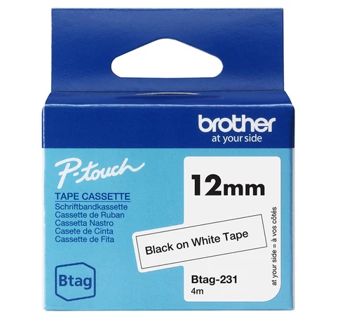 Brother BTAG-231 címkéző szalag Fehéren fekete
