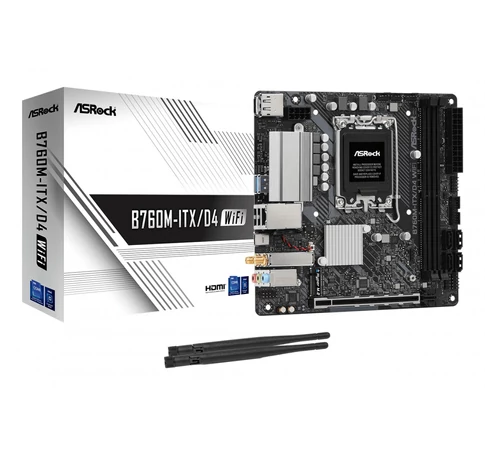 ASRock B760M-ITX/D4 WiFi Mini ITX Alaplap Wi-Fi 6E és DDR4 Támogatással