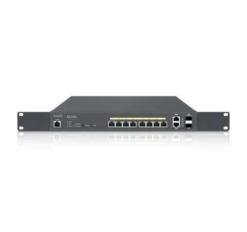 EnGenius ECS1112FP hálózati kapcsoló Vezérelt L2+ Gigabit Ethernet (10/100/1000) Ethernet-áramellátás (PoE) támogatása Fekete
