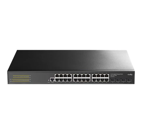 Cudy GS2024S2 hálózati kapcsoló Vezérelt L2/L3 Gigabit Ethernet (10/100/1000) 1U Fekete