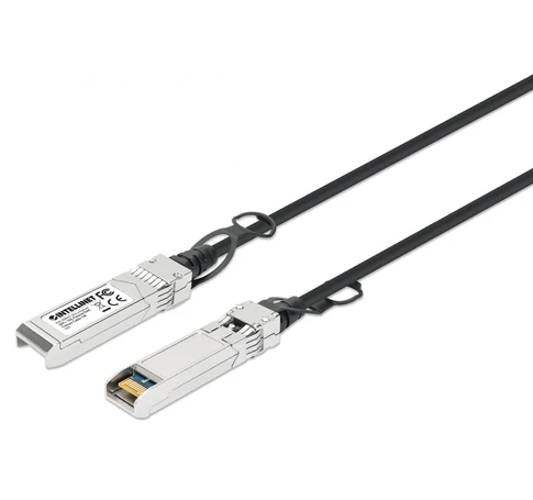 Intellinet 508391 InfiniBand és száloptikai kábel 1 M SFP+ Fekete, Ezüst