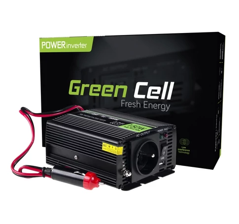Green Cell INV06 áramátalakító és inverter Automatikus 150 W Fekete
