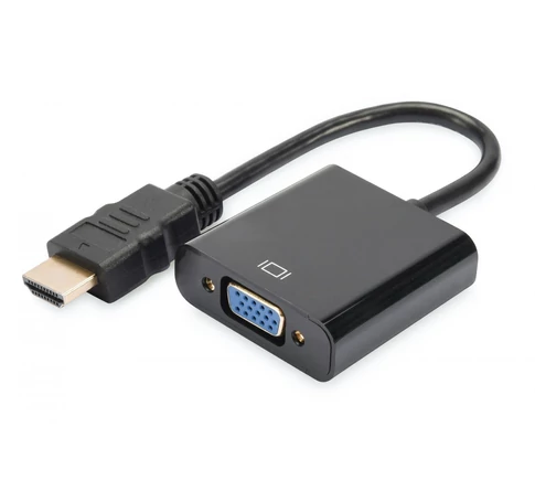 Digitus HDMI/VGA/3.5mm VGA (D-Sub) Fekete