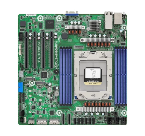ASRock TURIND8UD-2T/X550, 1xSKT SP5, AMD EPYC 9005, SoC, SATA, NVMe, 2xM.2, 2x10GbE, IPMI